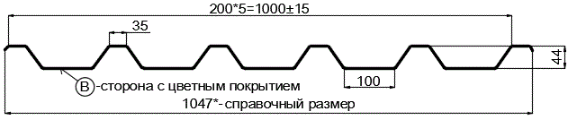 Фото: Профнастил С44 х 1000 - B (PURETAN-20-RR35-0.5) в Солнечногорске