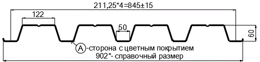 Фото: Профнастил Н60 х 845 - B (PURMAN-20-Citrine-0.5) в Солнечногорске