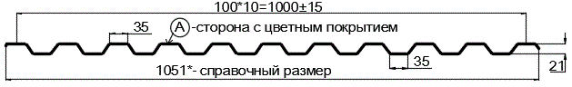 Фото: Профнастил С21 х 1000 - A (ПЭ-01-1014-0.45) в Солнечногорске