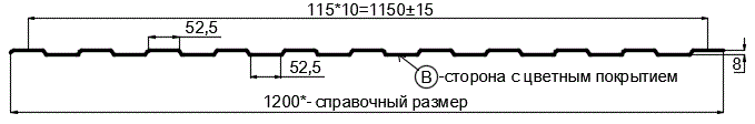 Фото: Профнастил С8 х 1150 - B (PureTech_Mat-20-7024-0,5) в Солнечногорске