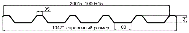 Фото: Профнастил оцинкованный С44 х 1000 (ОЦ-01-БЦ-0.55) в Солнечногорске