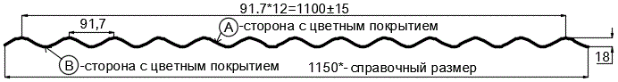 Фото: Профнастил МП18 х 1100 - A (ECOSTEEL_MA_Д-12-Античный Дуб-0.45) в Солнечногорске