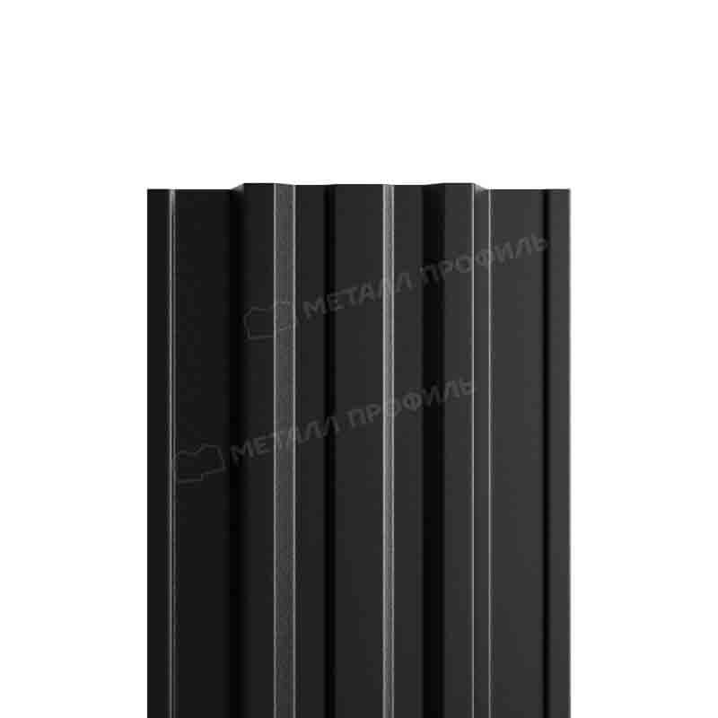 Штакетник металлический МП TRAPEZE-T 16,5х118 Двусторонний (ПЭМАД-01-9005\9005-0.4±0.08мм).